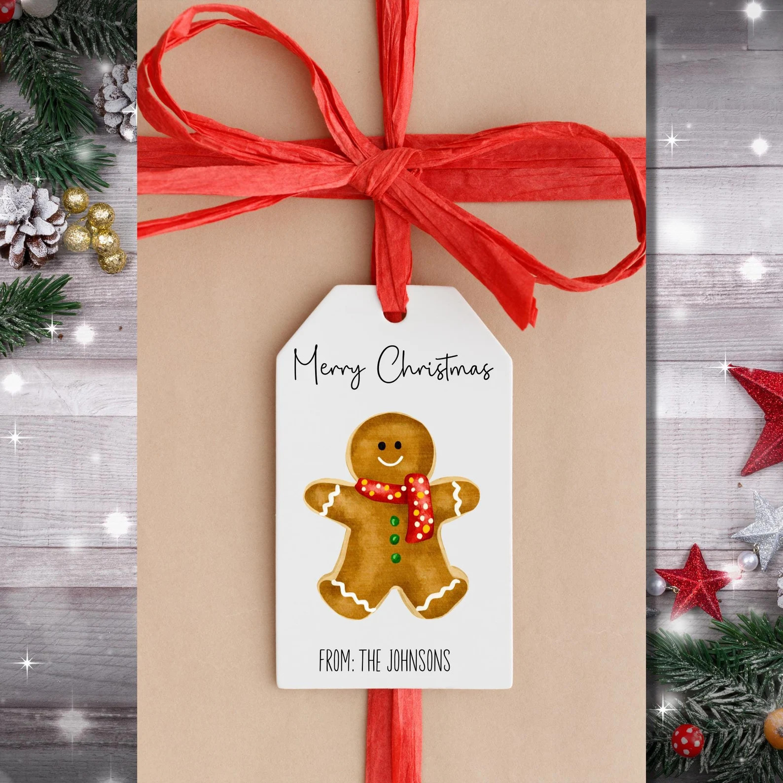 PRINTED Custom Christmas Gift Tags, Gingerbread Man Gift Tags, Personalized Christmas Gift Tags, ... | Etsy (US)