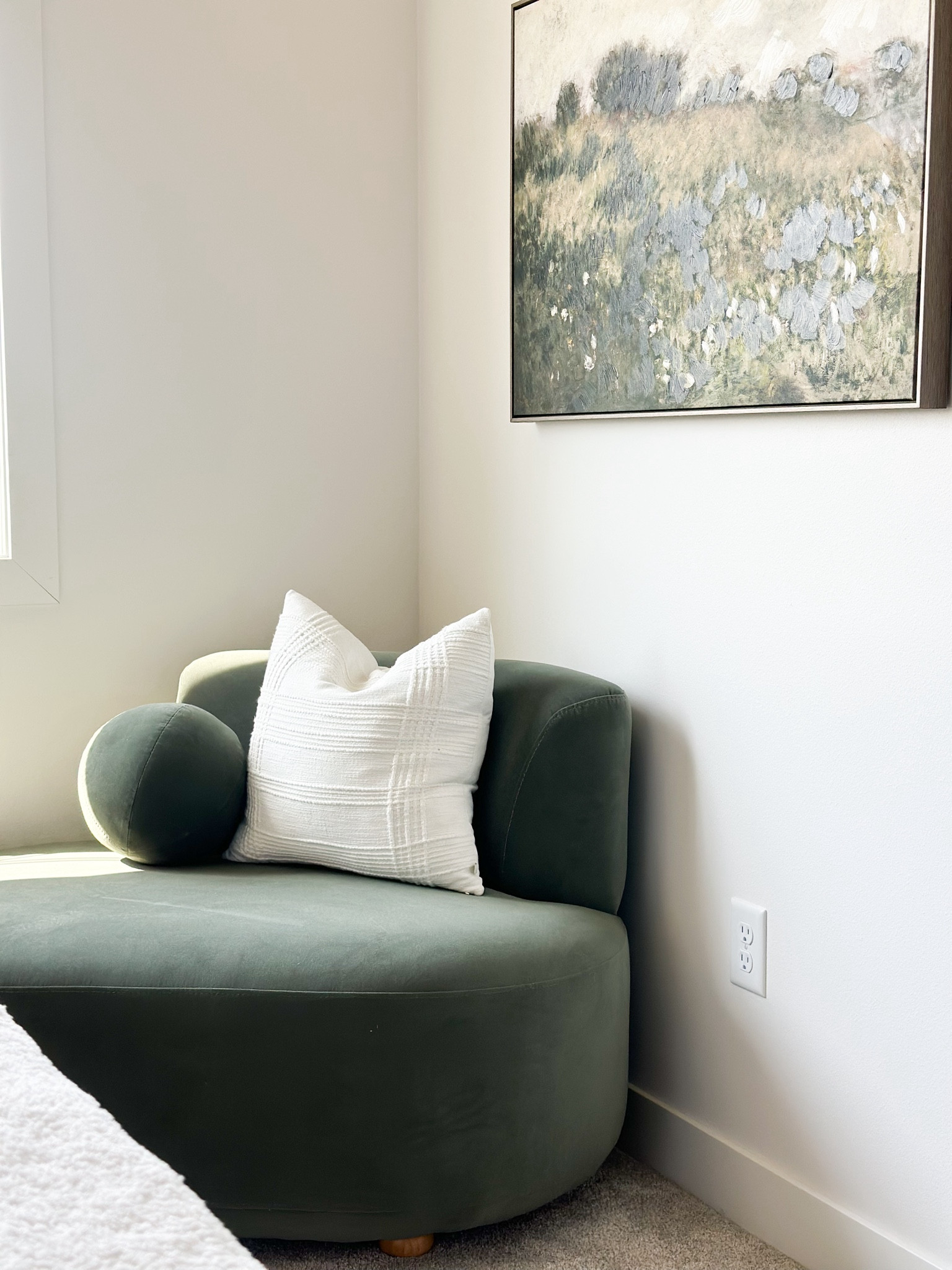 A cozy corner in our guest bedroom! Love this little chaise from Walmart. #walmartfinds #walmart

#LTKHome