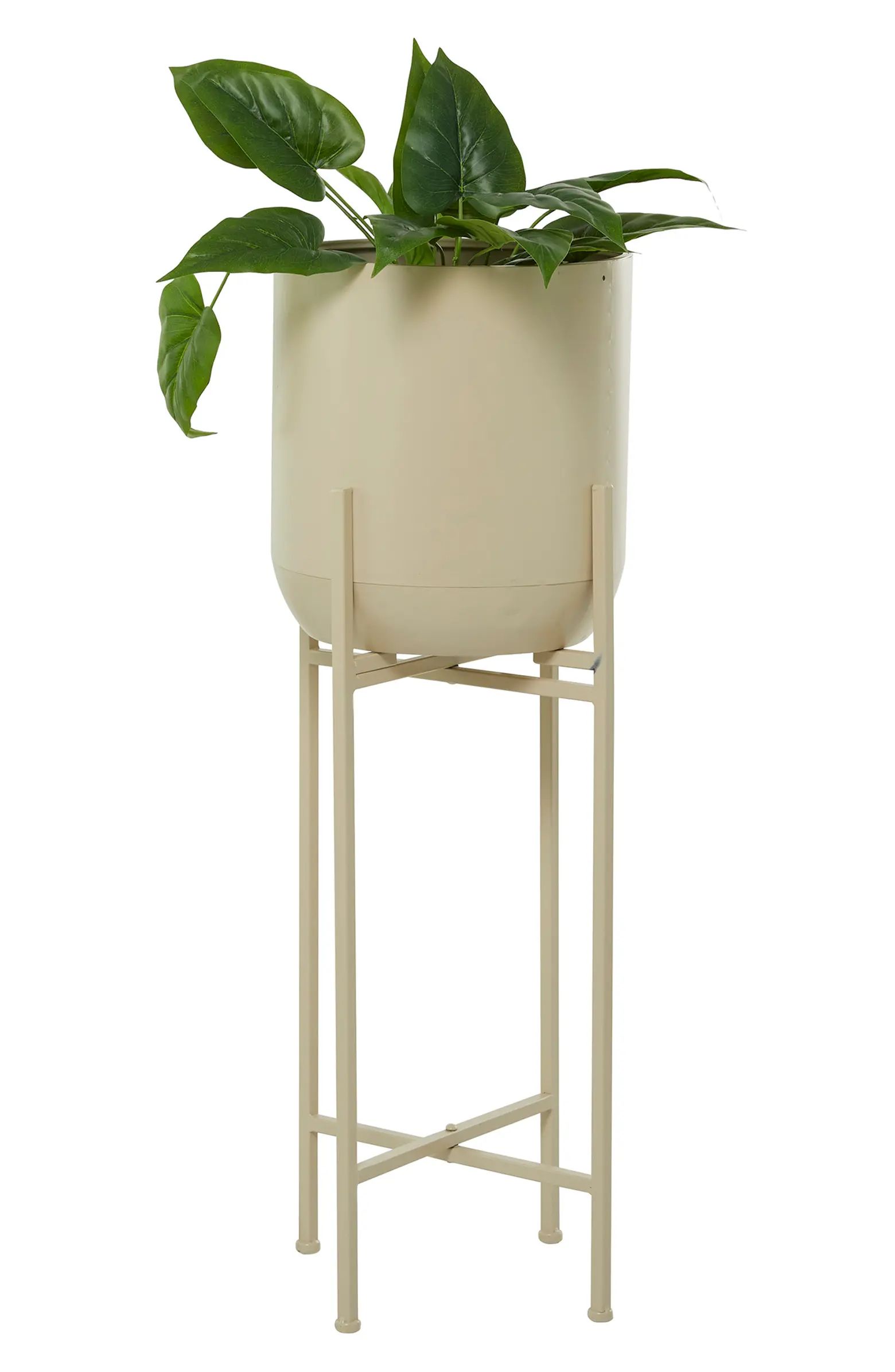 Beige Metal Modern Planter with Removable Stand | Nordstrom Rack