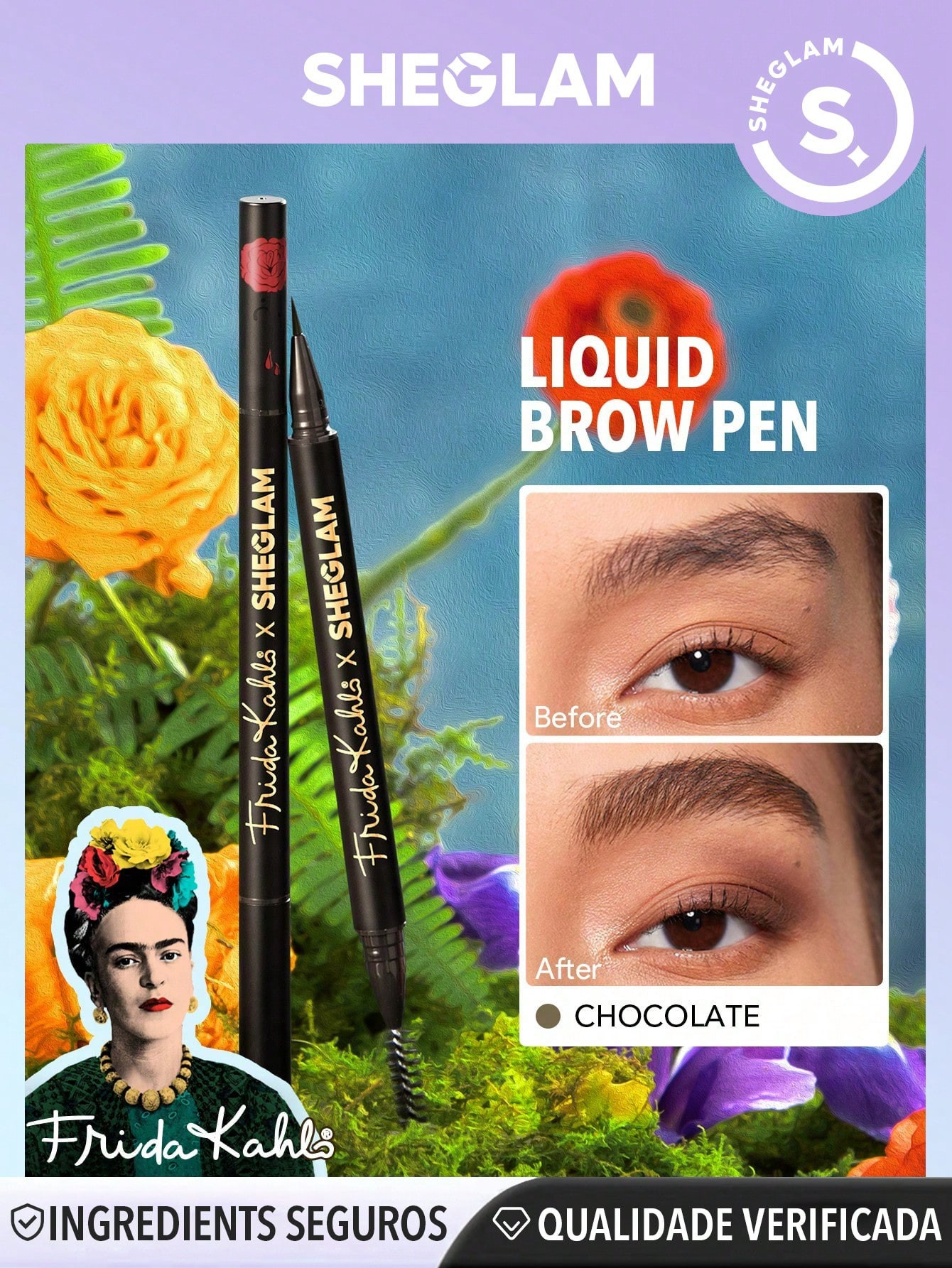SHEGLAM X Frida Kahlo Brow Icon Liquid Brow Pen-Chocolate | SHEIN