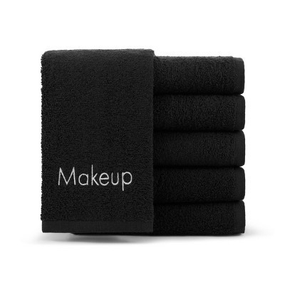 Arkwright Makeup Remover Fingertip Towel (Pack of 6), 11x17, 100% Cotton, Embroidered, Black | Target