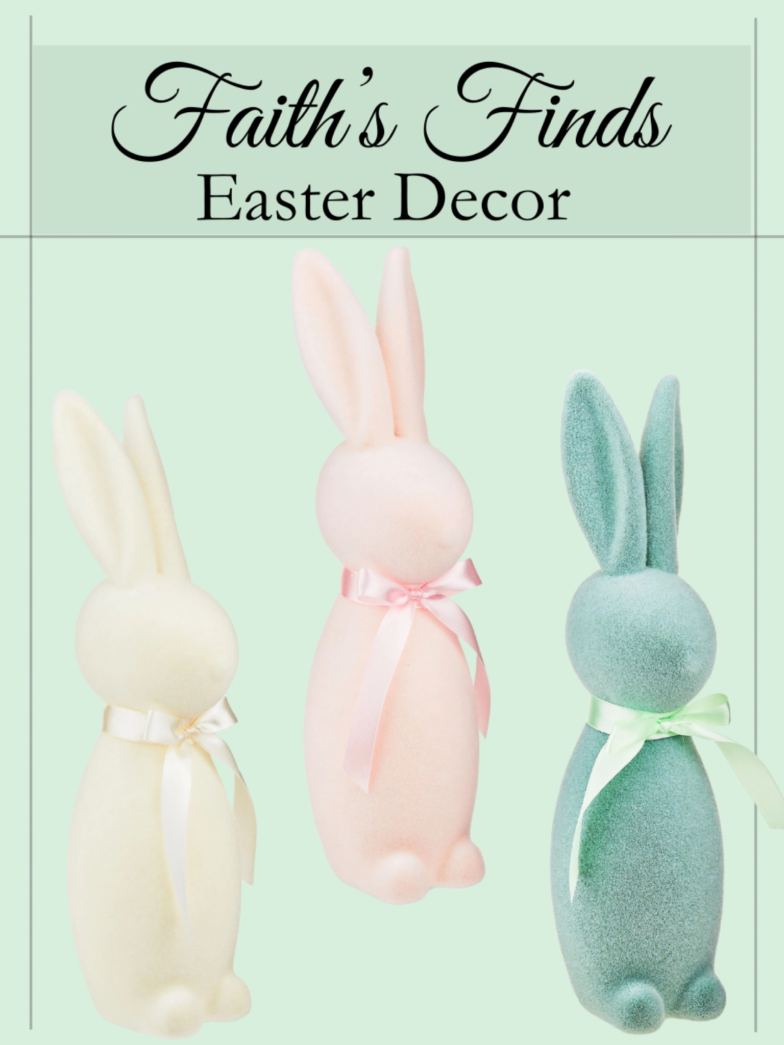 Easter Flocked Bunny Decor, Mint, … curated on LTK