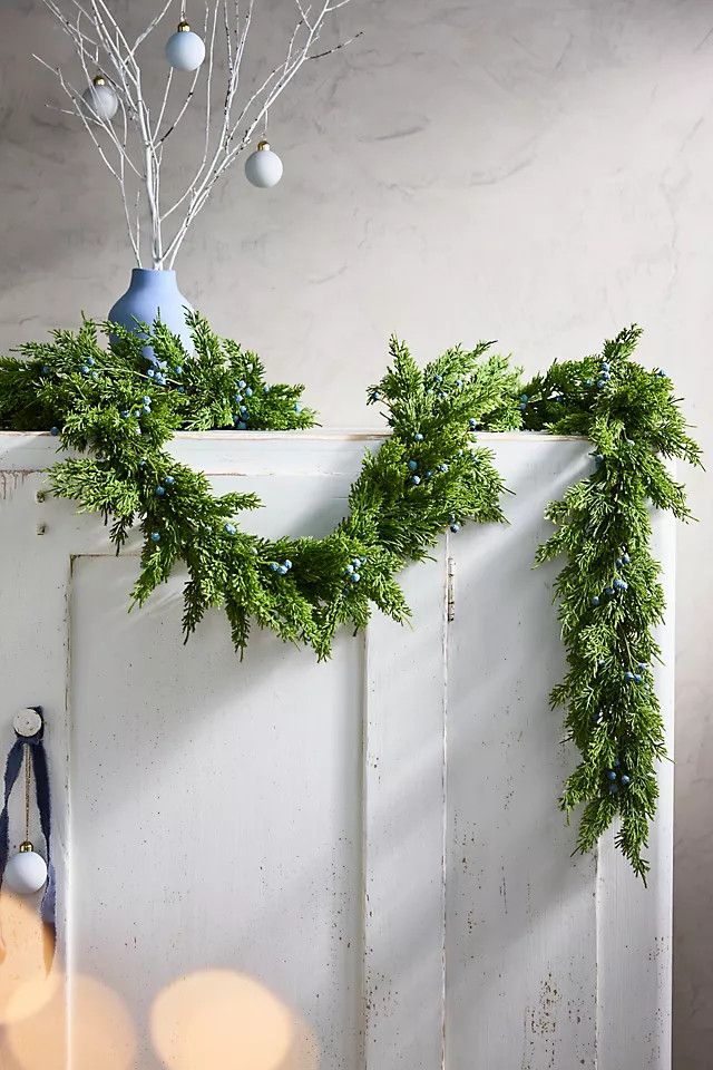Faux Juniper Berry Garland, 9' | Anthropologie (US)