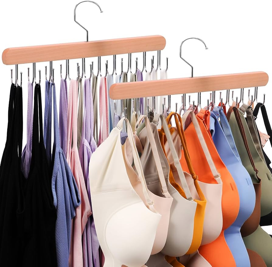 2 Pack Tank Top Hanger, 40 Hooks Large Capacity Bra Hanger, Bra Hangers for Closet Organizer & St... | Amazon (US)