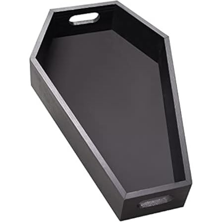 Wood Coffin Tray Halloween Black Serving Tray Wooden Coffin Bath Tray Spooky Gothic Home Decor Co... | Amazon (US)