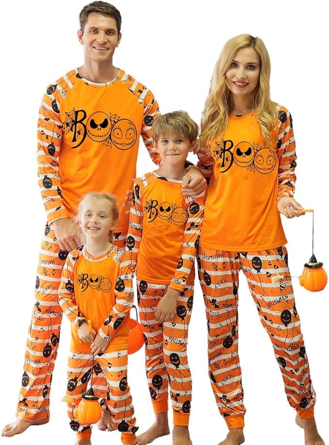 Matching Family Halloween Ghost Face Pajamas Set, Funny Printed Soft Sleepwear PJs Holiday Lounge... | Amazon (US)