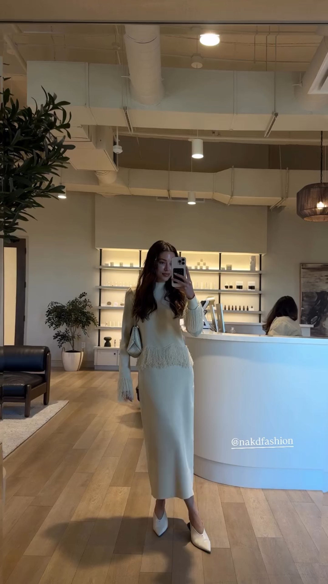 OOTD 🤍 Wearing the fringe detail knitted midi dress from my collection with NA-KD ✨ Linking my accessories! 

#LTKFindsUnder100 #LTKStyleTip #LTKSeasonal