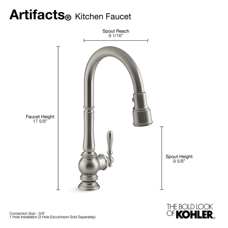 Artifacts® Pull Down Single Handle Kitchen Faucet | Wayfair North America