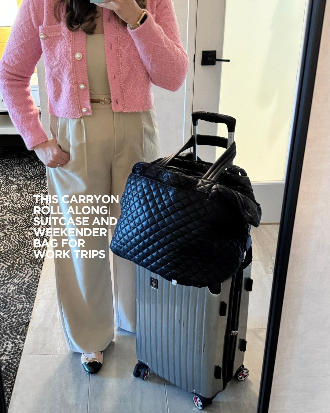 Owned this carry on roll along for the past five years and traveled across the globe on many trips. Highly recommend it for work trips and vacations. I also take this weekend bag with me for over flow. 



#LTKWorkwear #LTKstorytime #LTKTravel