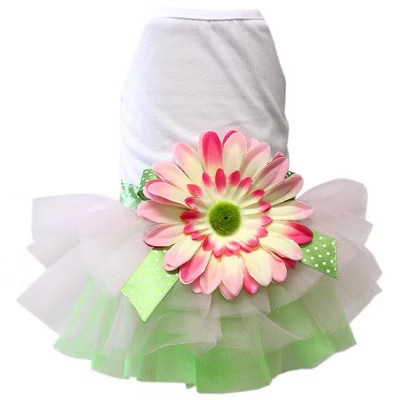 Parisian Pet 'Sunflower Dress' for Dogs and Cats, Designer Sleeveless, Summer Pet Apparel, Green  L | Target