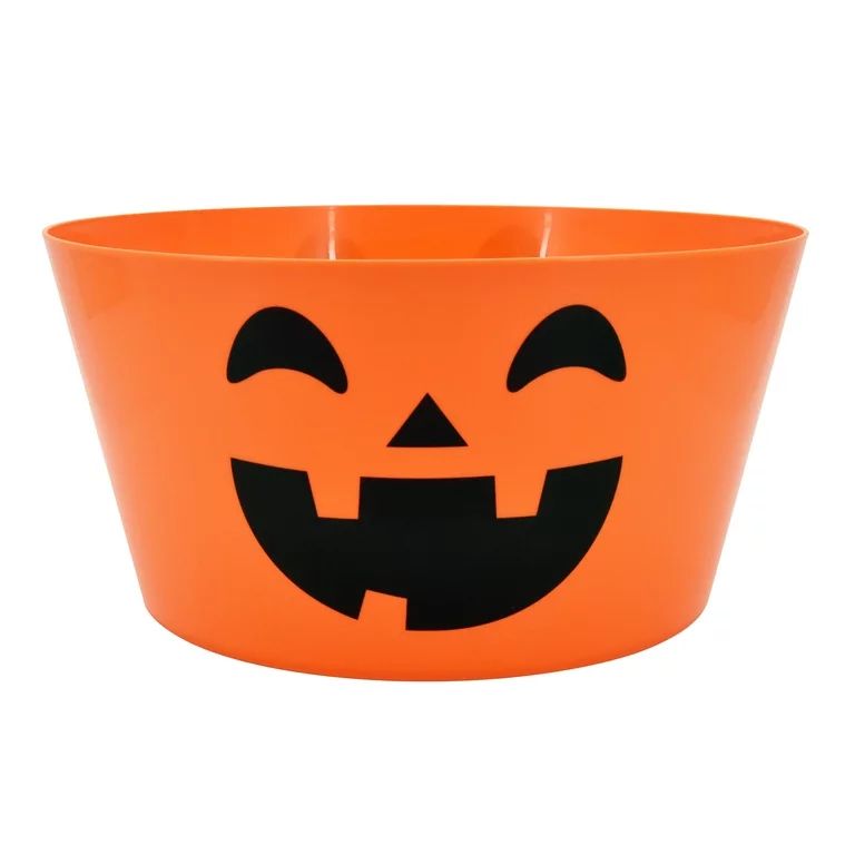 Halloween Large Pumpkin Tapered Bowl, Plastic, Orange, Partyware, by Way to Celebrate | Walmart (US)