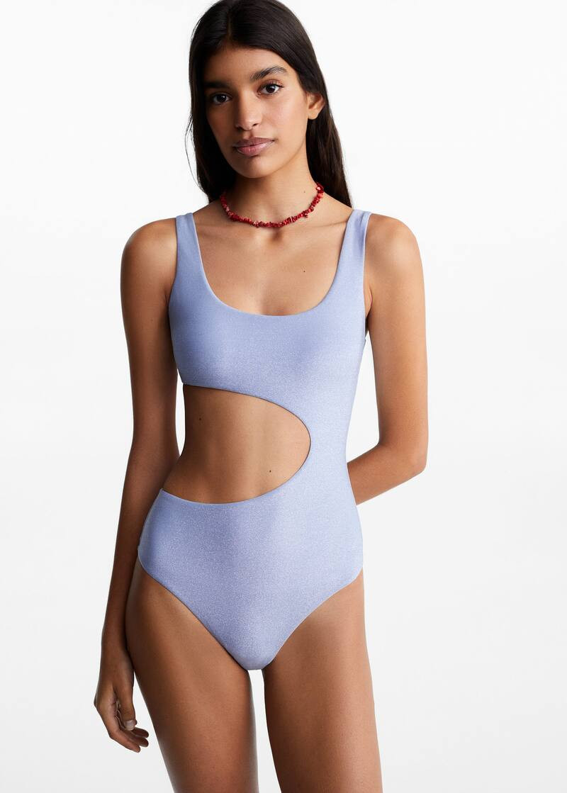 Asymmetrischer badeanzug aus lurex -  Mädchen | Mango Teen Deutschland | MANGO (DE)