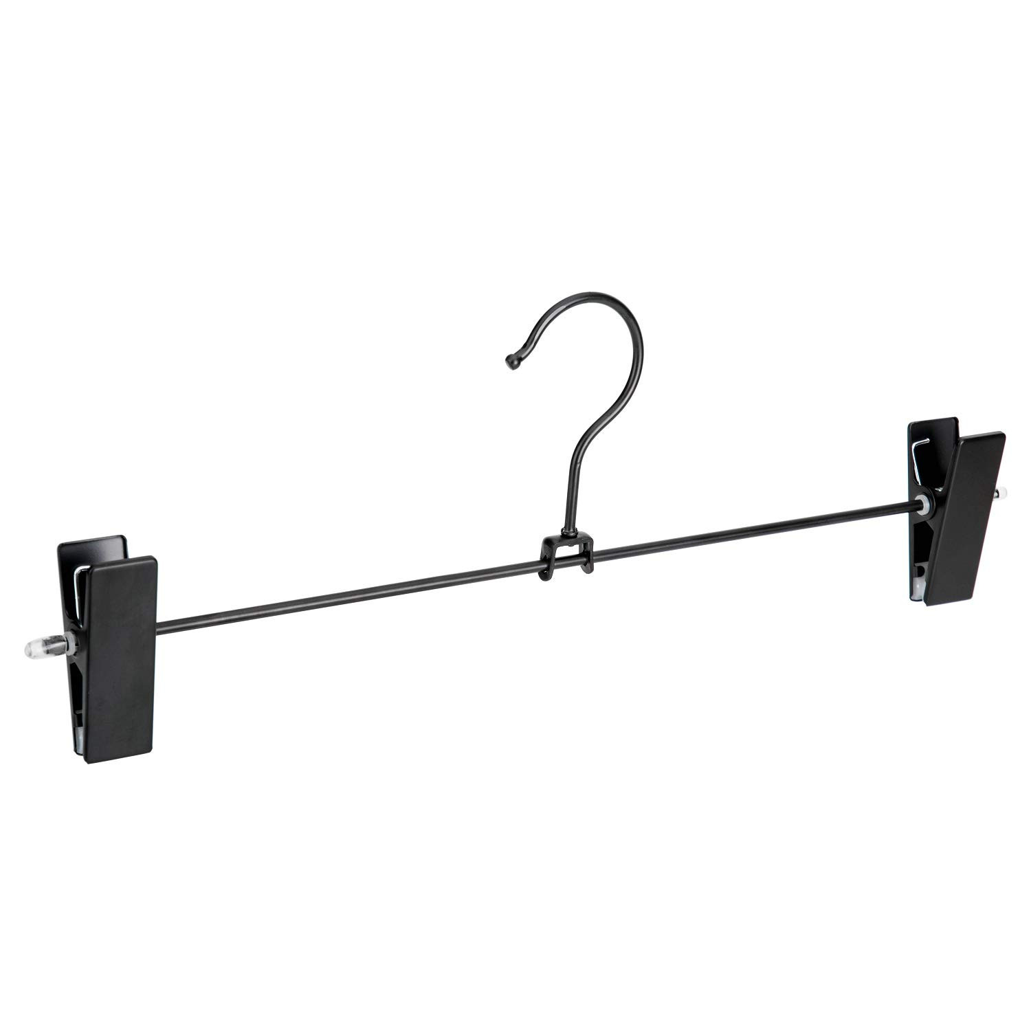Metal Heavy Duty Pants Skirt Slacks Hangers,Trousers Hangers with Two Adjustable Clips and 360-degree Swivel Hook, 12 Pack, Matt Black | Amazon (US)