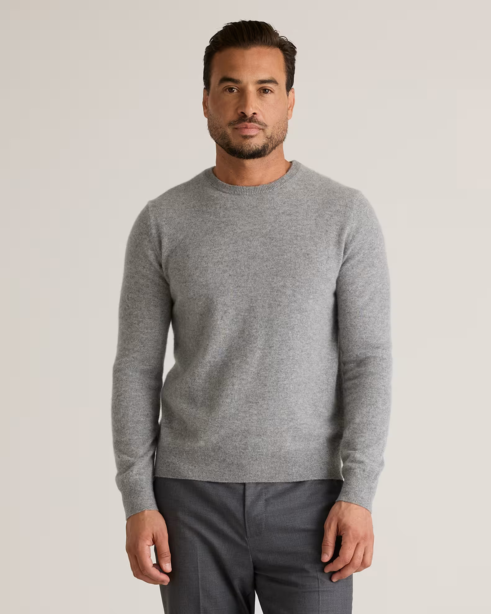 Mongolian Cashmere Crewneck Sweater in Heather Grey | Quince