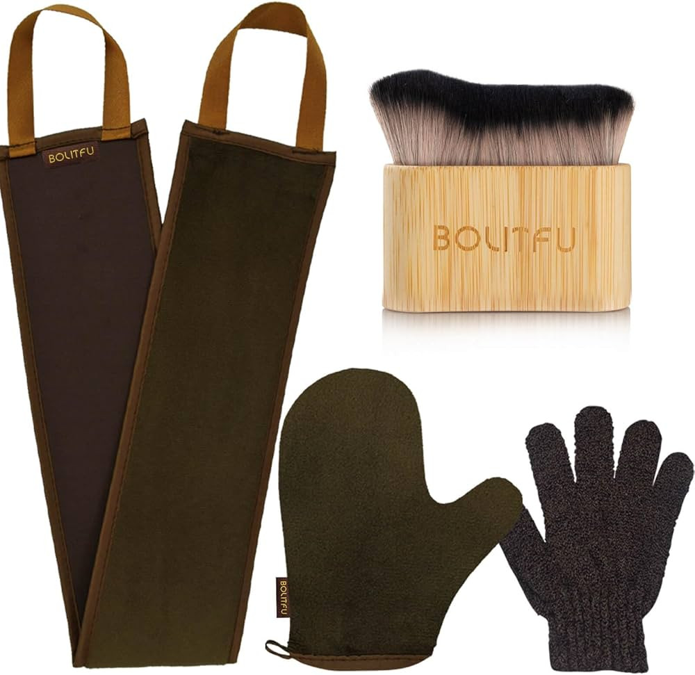 4 Pack Self Tanning Mitt Applicator Kit - 1 Self Tan Mitt, 1 Back Tanning Applicator, 1 Ultra Sof... | Amazon (US)