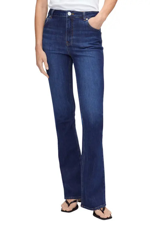 ALIGNE Slim Flare Organic Cotton Jeans in Ocean Blue at Nordstrom, Size 25 | Nordstrom