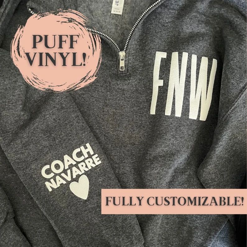 Coach Wife Pullover With School Team Initials and Coach Name Sleeve Quarter Zip Gift for Football... | Etsy (US)