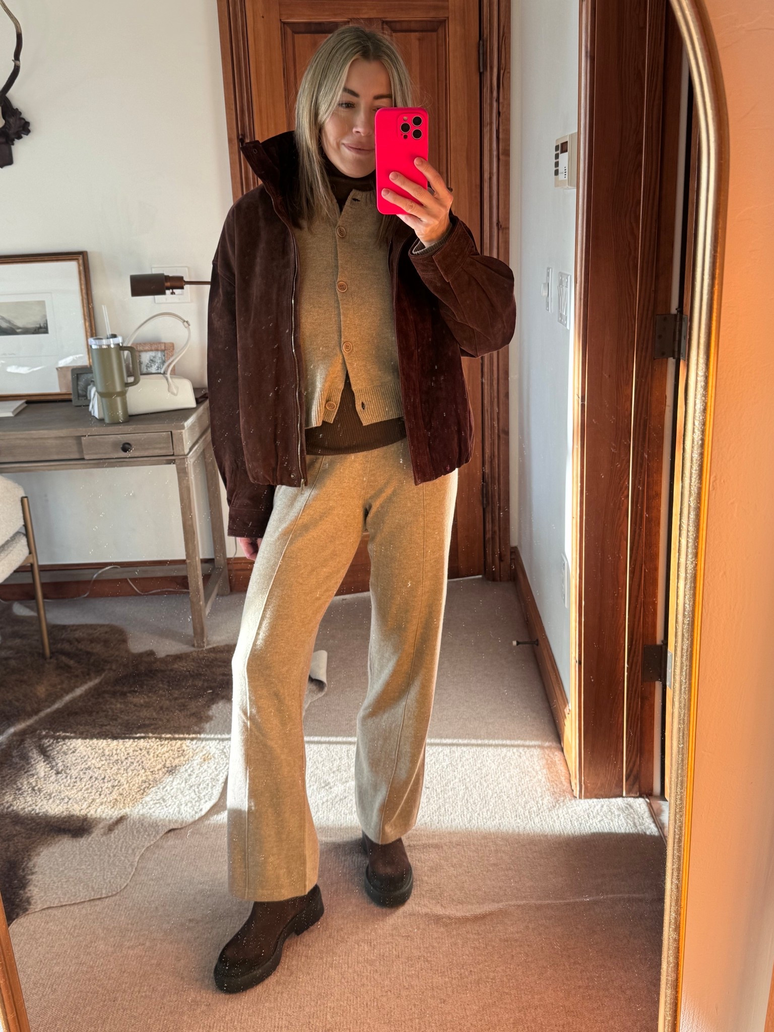 Zara suede bomber 
Styling this cashmere lounge set that’s on sale different ways! 

#LTKSeasonal #LTKFindsUnder100 #LTKootd