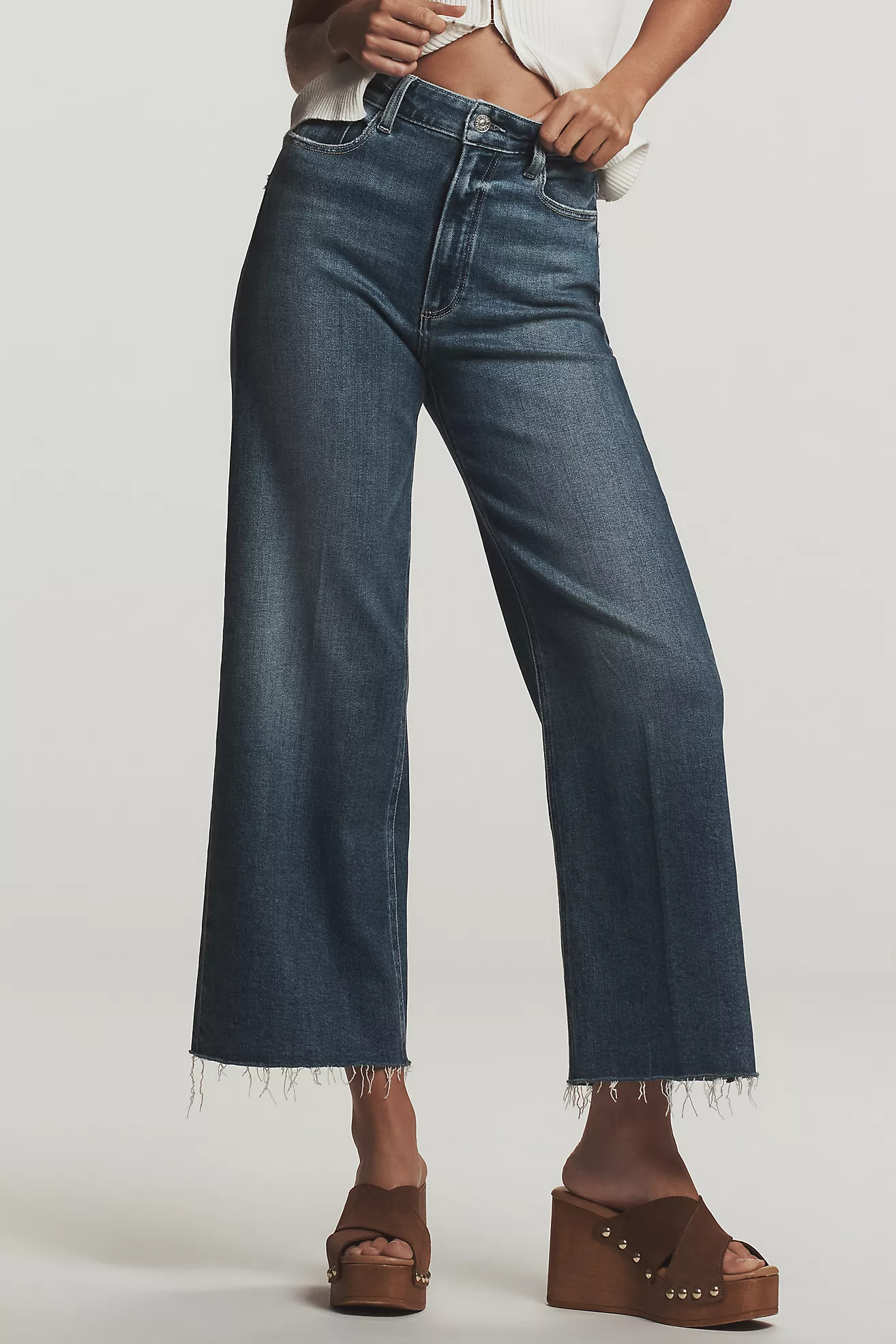 PAIGE Anessa High-Rise Crop Wide Leg Jeans | Anthropologie (US)