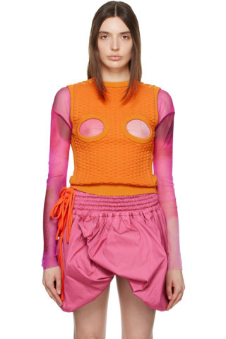 Orange Cutout Vest | SSENSE