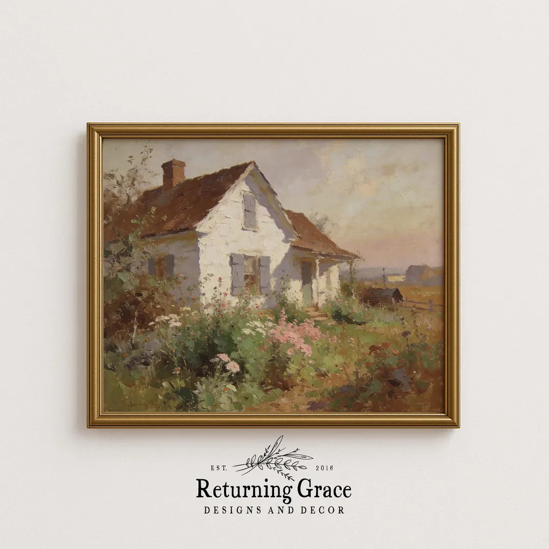 Farmhouse Landscape Print, Farmhouse Art, Spring Garden Art (digital Download), Wildflowers by th... | Etsy (US)