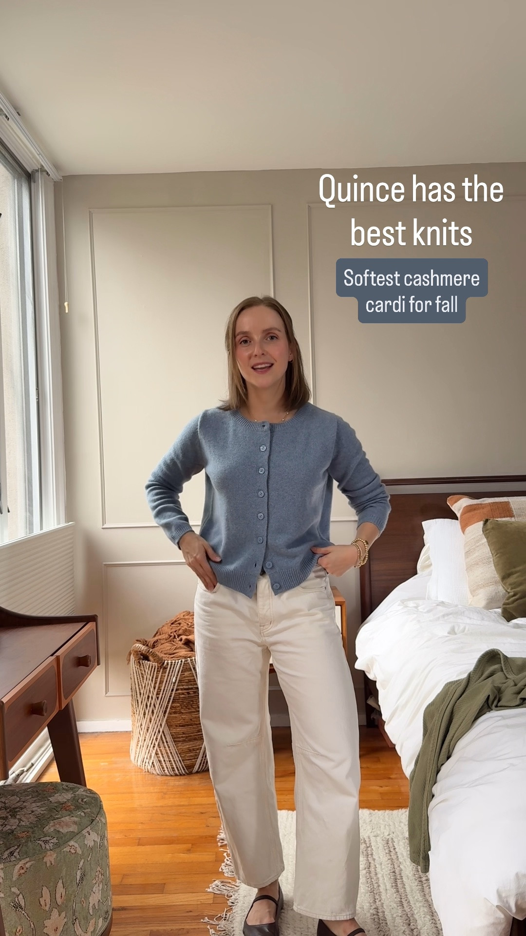 Cropped cashmere cardigan for fall transition! Quince has such great quality knits wearing small for a boxier fit 
0 petite barrel jeans

#LTKootd #LTKPetite #LTKSaleAlert