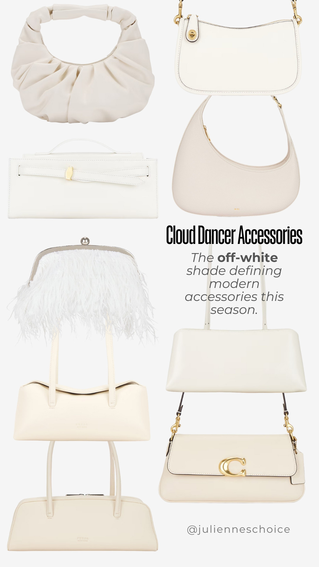 Cloud Dancer accessories in off-white tones. Soft pearls, sculptural jewelry, minimal bags, and sneakers curated for effortless, modern styling.✨julienneschoice 

#clouddancer #offwhiteaccessories #minimalstyle #quietluxury #pearljewelry #springaccessories #modernaccessories #neutralfashion 

 #LTKSeasonal