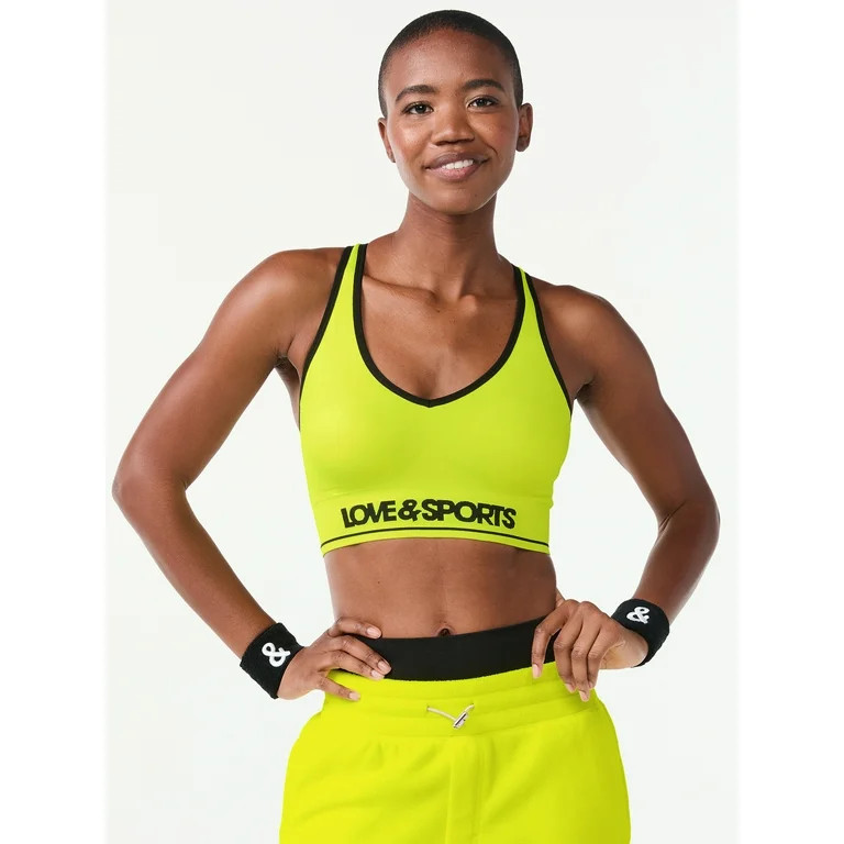 Love & Sports Women's Plunge Seamless Sports Bra - Walmart.com | Walmart (US)