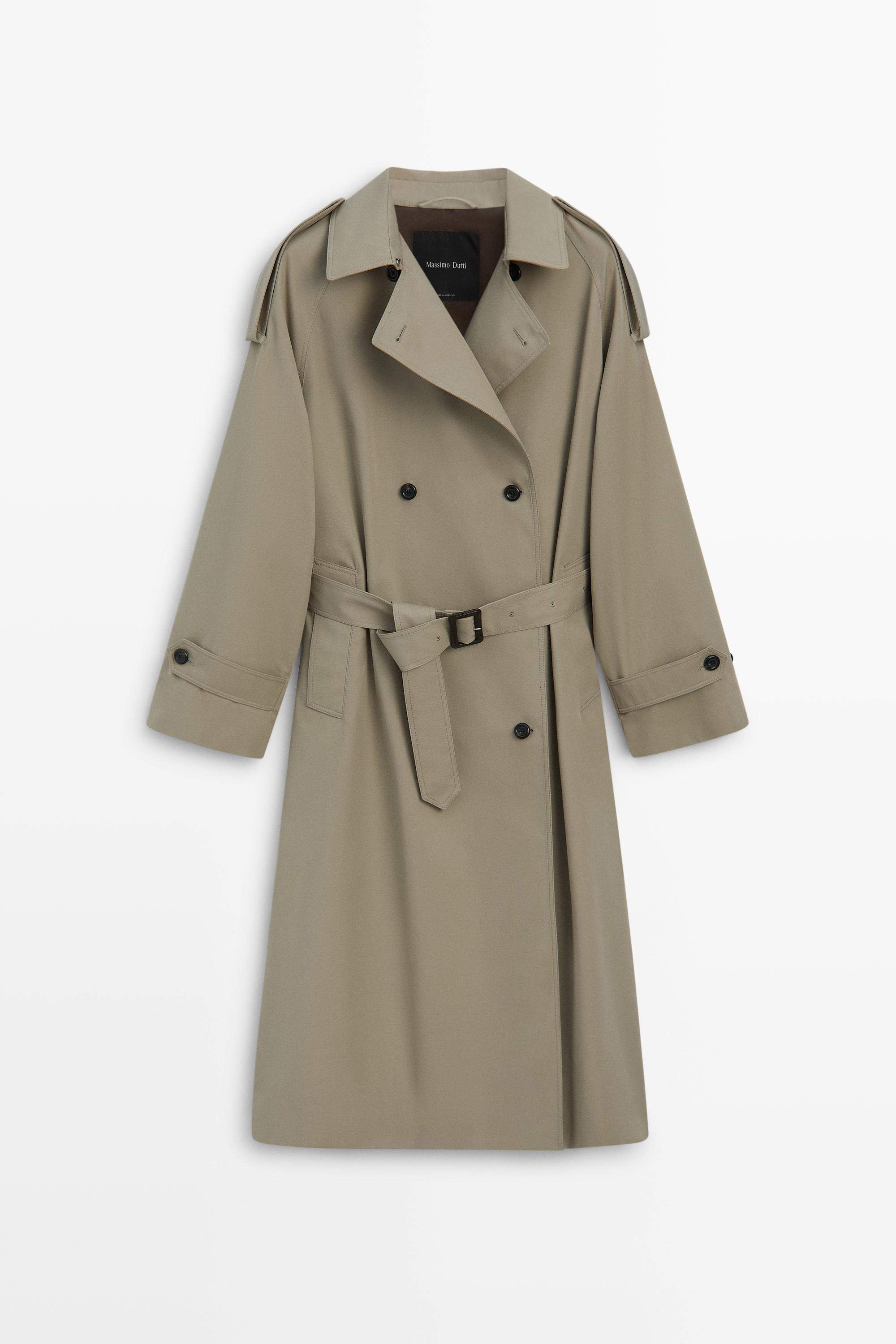 Double-breasted trench coat - Beige | Massimo Dutti US