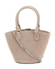 Suede Charm Tote With Detachable Charm Keyring | TJ Maxx