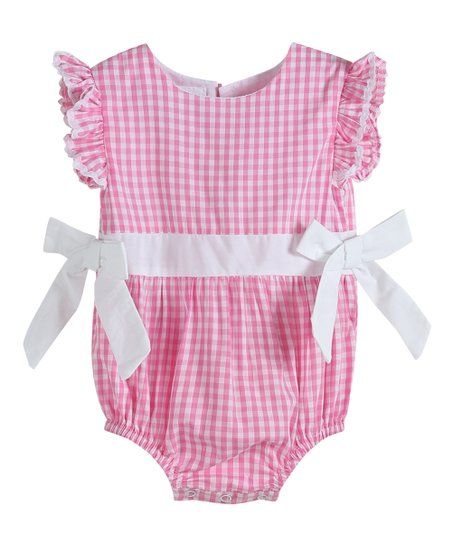 Pink Gingham Ruffle Bow Bodysuit - Infant & Toddler | Zulily