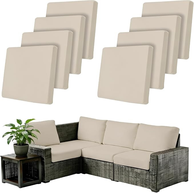 8Pcs Outdoor Cushion Covers Patio Cushion Covers Stretch Cushion Covers for Outdoor Furniture Rep... | Amazon (US)