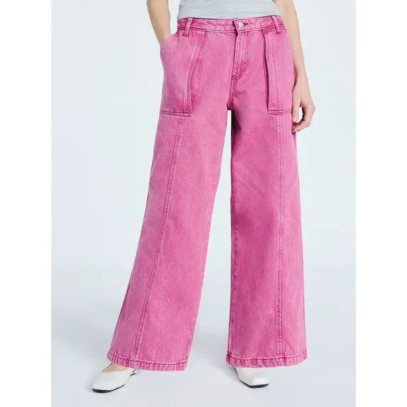 Scoop Women’s and Women's Plus Slouchy Wide Leg Jeans with Utility Pockets, Sizes 0-26W | Walmart (US)