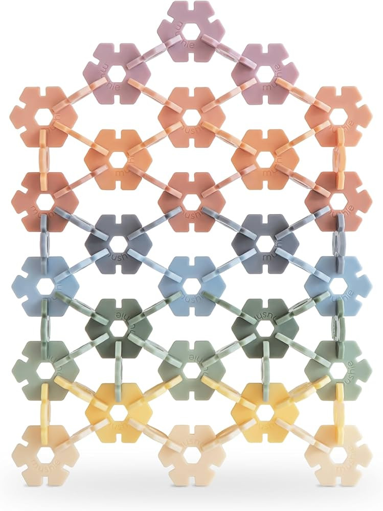 mushie HEX Connect Building Toy Set | 100 Pieces for Kids 5 Years+ | Preschool Educational and To... | Amazon (US)