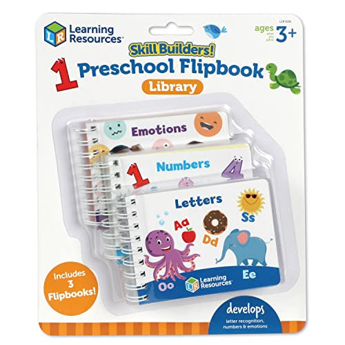 Learning Resources Skill Builders! Preschool Flipbook,3 Pieces, Ages 3+, Library Preschool, Learning Activities, Letters, Numbers, Counting, Toddler Activity Book | Amazon (US)