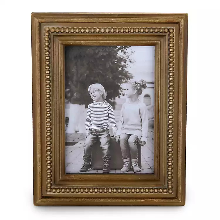 New! Brown Beaded Wood Picture Frame | Kirklands