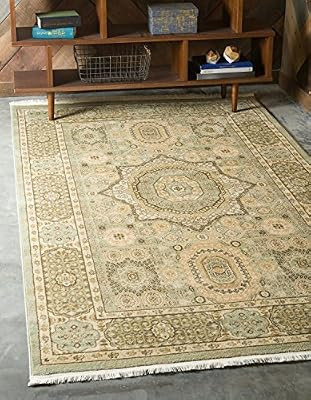 Unique Loom Palace Collection Traditoinal Geometric Classic Light Green Area Rug (3' 3 x 5' 3) | Amazon (US)