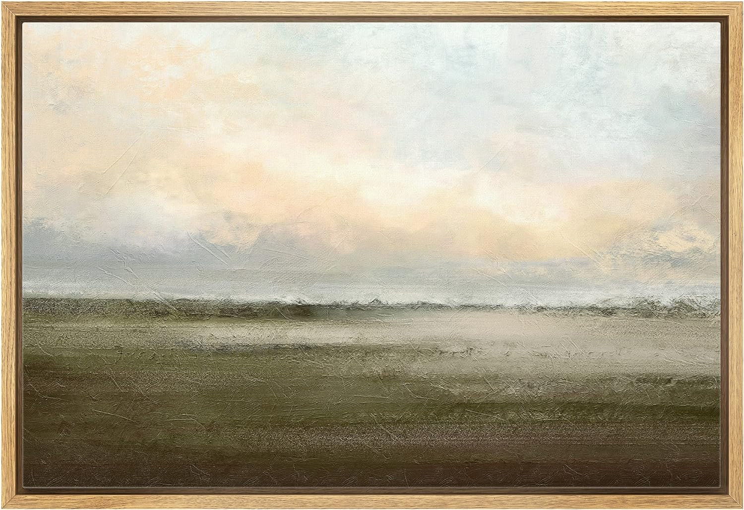wall26 Framed Canvas Print Wall Art Watercolor Dusk Sky Over Green Field Nature Wilderness Illustrat | Amazon (US)