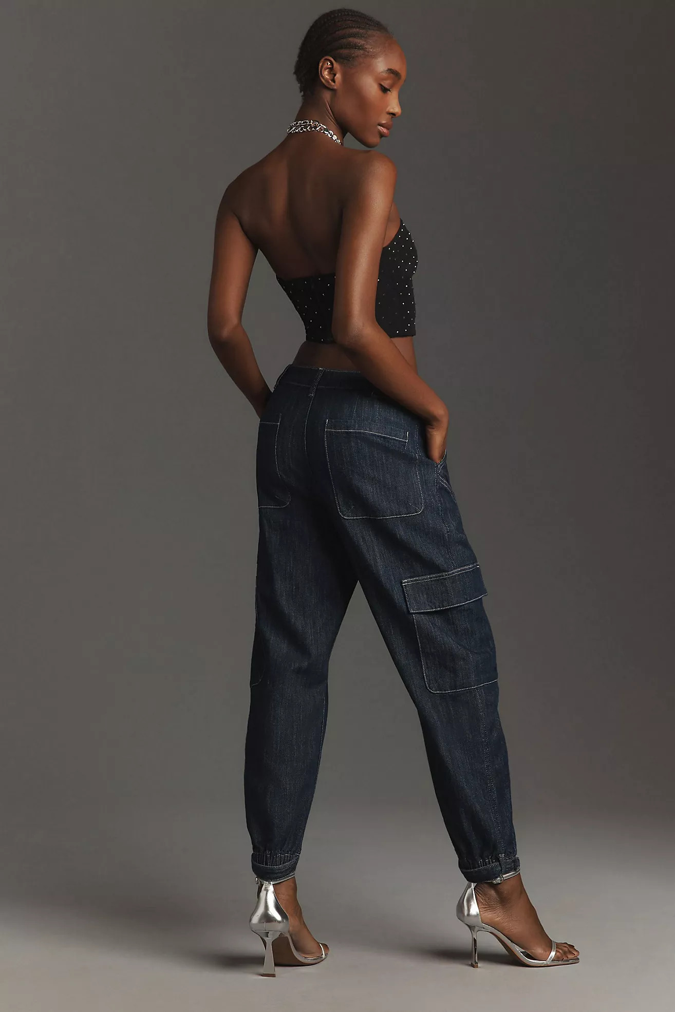 Pilcro Seamed Sport Low-Rise Cargo Jeans | Anthropologie (US)