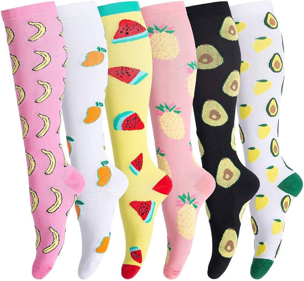 Cute Compression Socks for Women Circulation, Knee High Stockings Support for Nursing, Athletic, ... | Amazon (US)