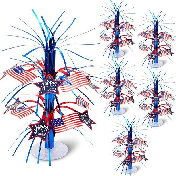 6-Pack Happy 4th of July Foil Cascade Centerpiece for Independence Day, Patriotic Party Supplies ... | Walmart (US)