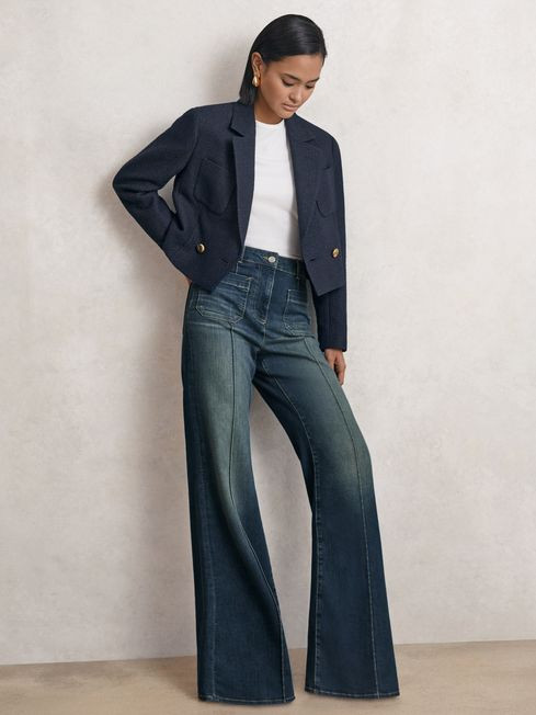 Patch-Pocket Flared Jeans | Reiss DE
