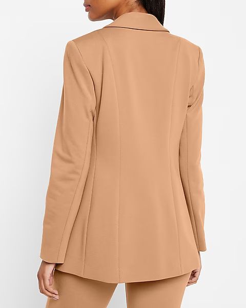 Open Front Peak Lapel Boyfriend Blazer | Express