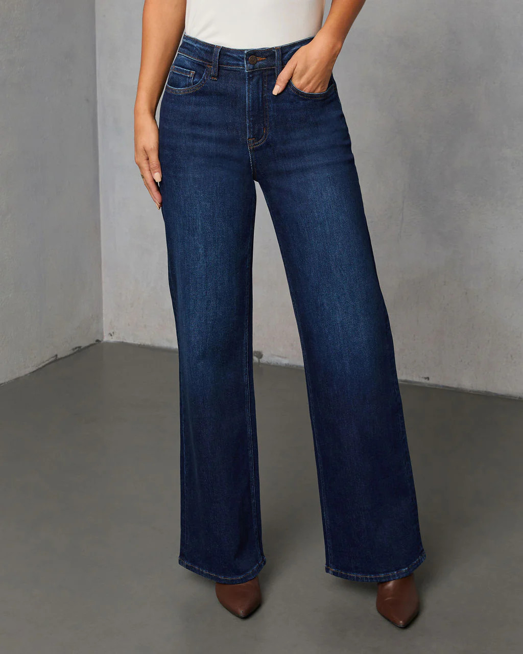 Lowland Stretch High Rise Relaxed Wide Leg Jeans | VICI