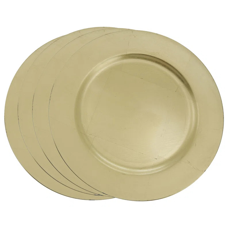Erris 4 Piece Round Plastic Plates Charger Set (Set of 4) | Wayfair North America
