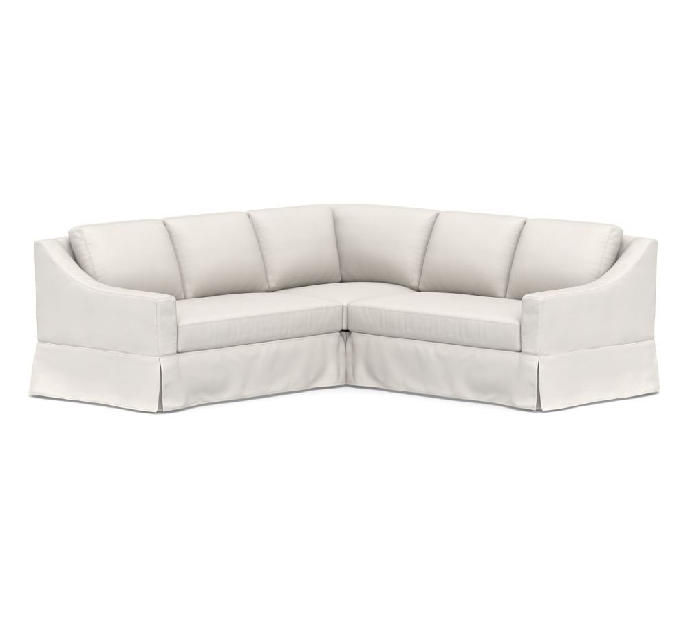 York Slope Arm Slipcovered 3-Piece L-Sectional | Pottery Barn (US)