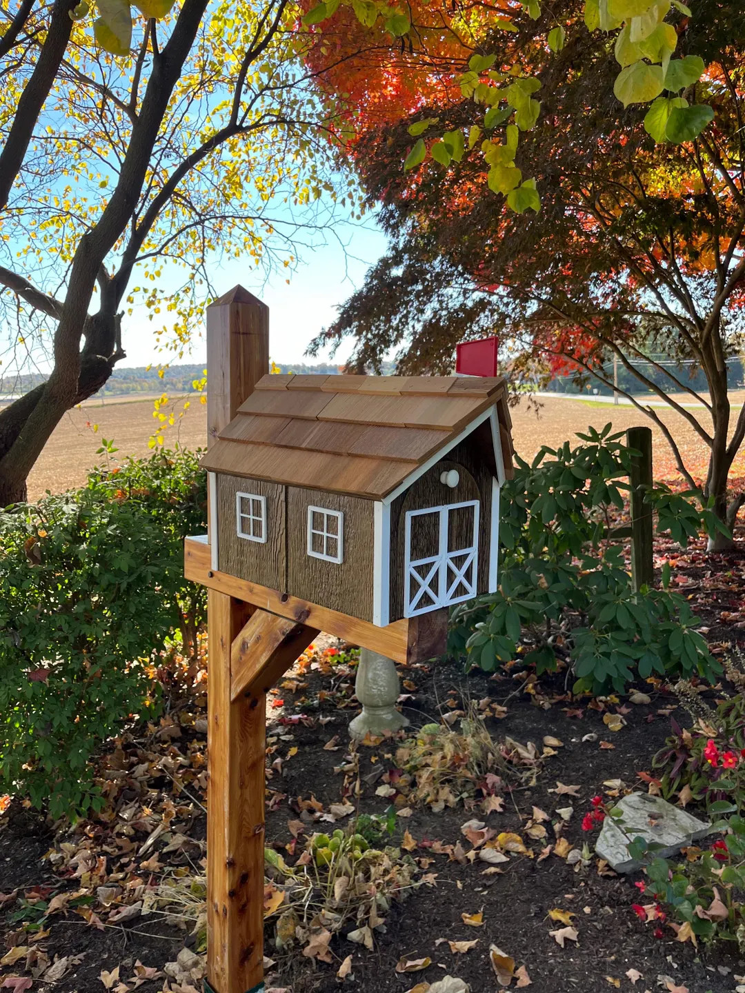 Wooden Amish Barn Mailbox Cedar Shake Roof Wood Mailbox K1000 - Etsy | Etsy (US)