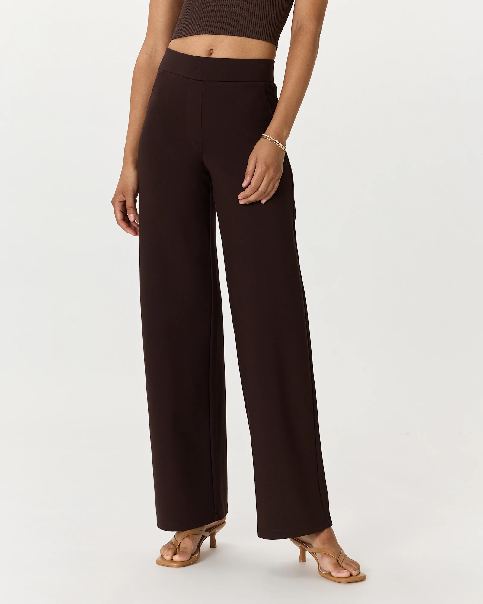 Quince | Women's Ultra-Stretch Ponte Wide Leg Pants in Navy, Size Medium, Rayon | Quince