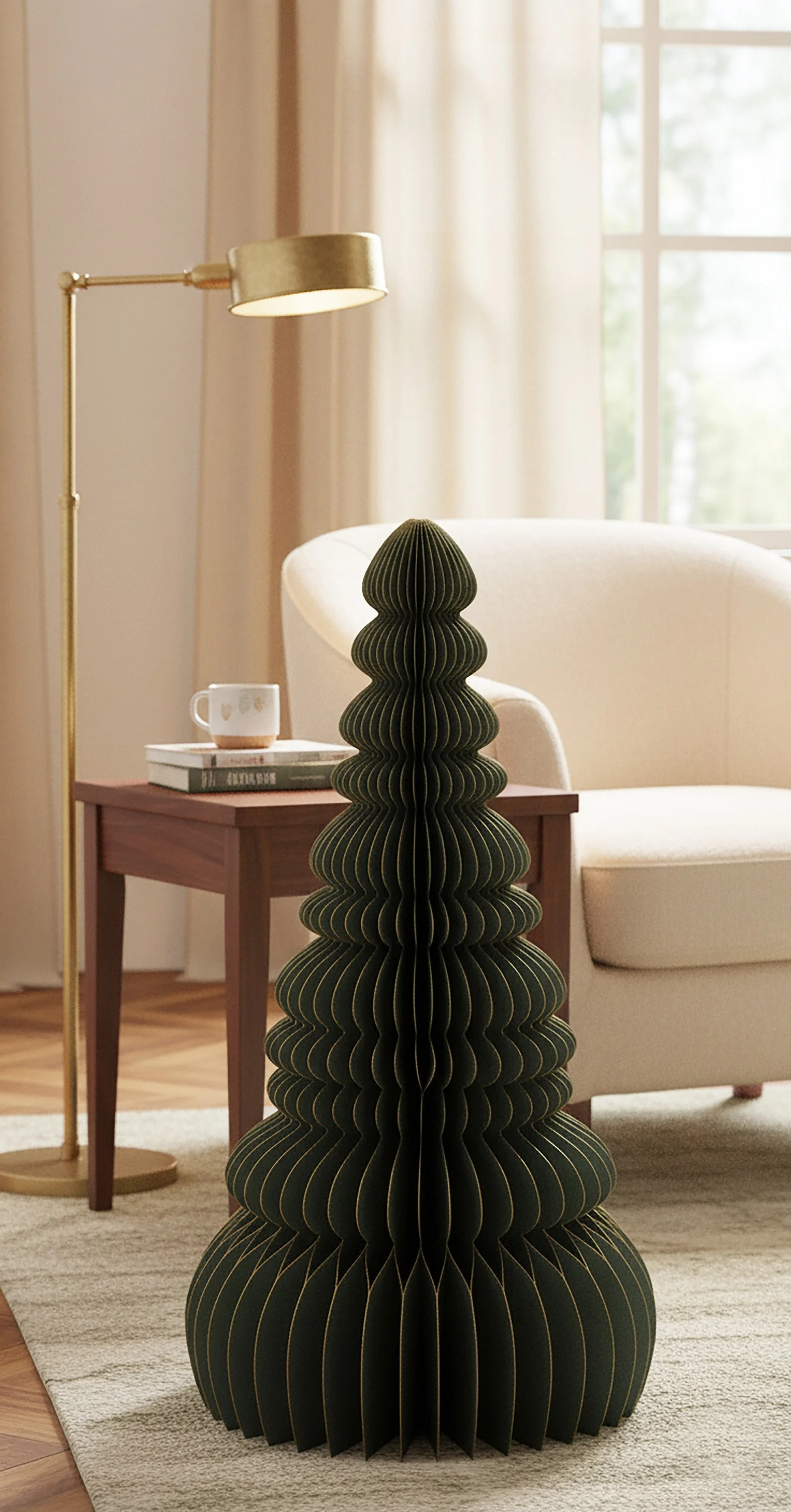 Honeycomb Paper Tree Christmas Decoration, Green, 35", by Holiday Time | Walmart (US)