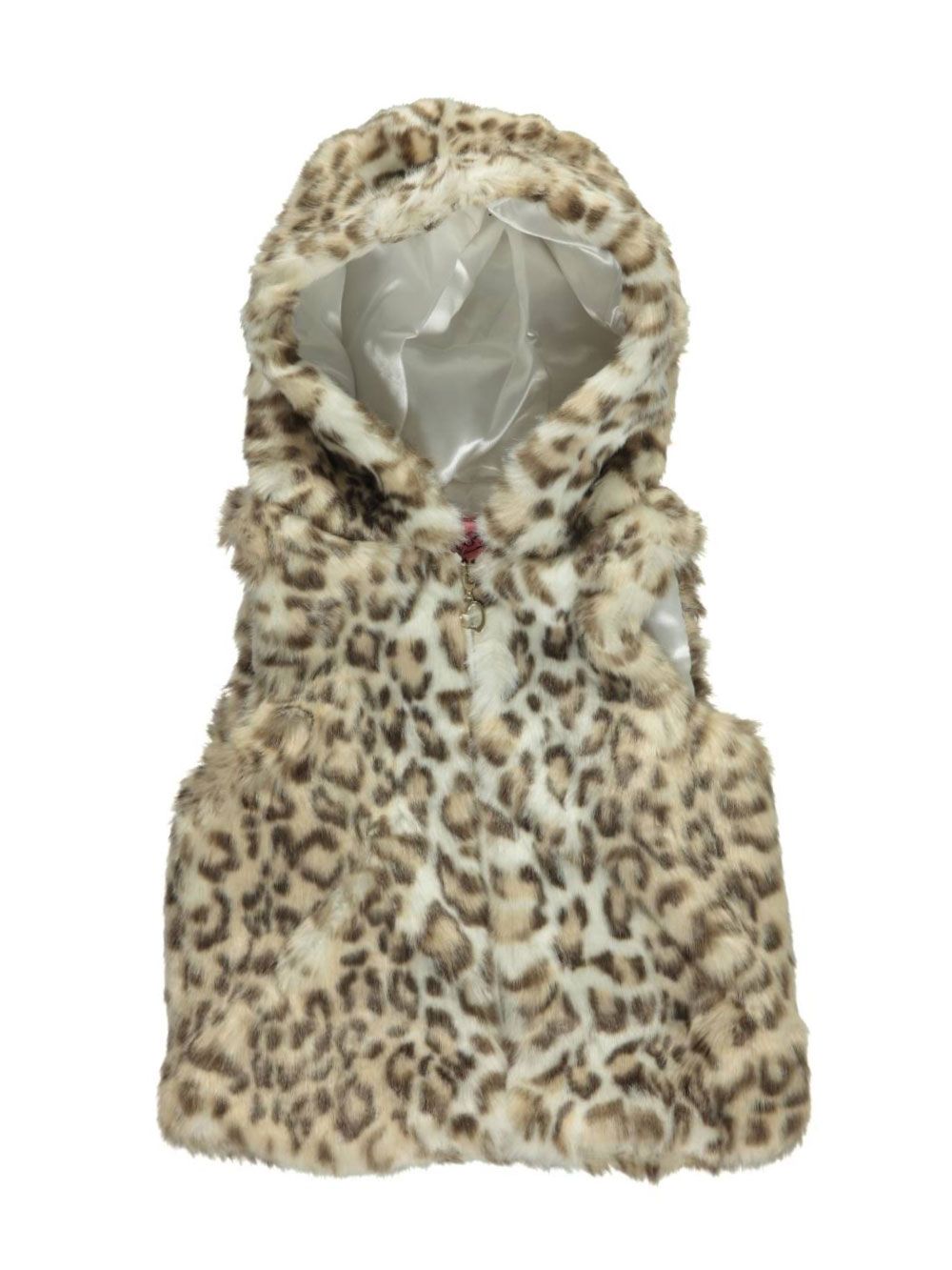 Urban Republic Little Girls' "Toddler "Snow Leopard Luxe" Hooded Vest (Sizes 2T - 4T) | Cookies Kids 